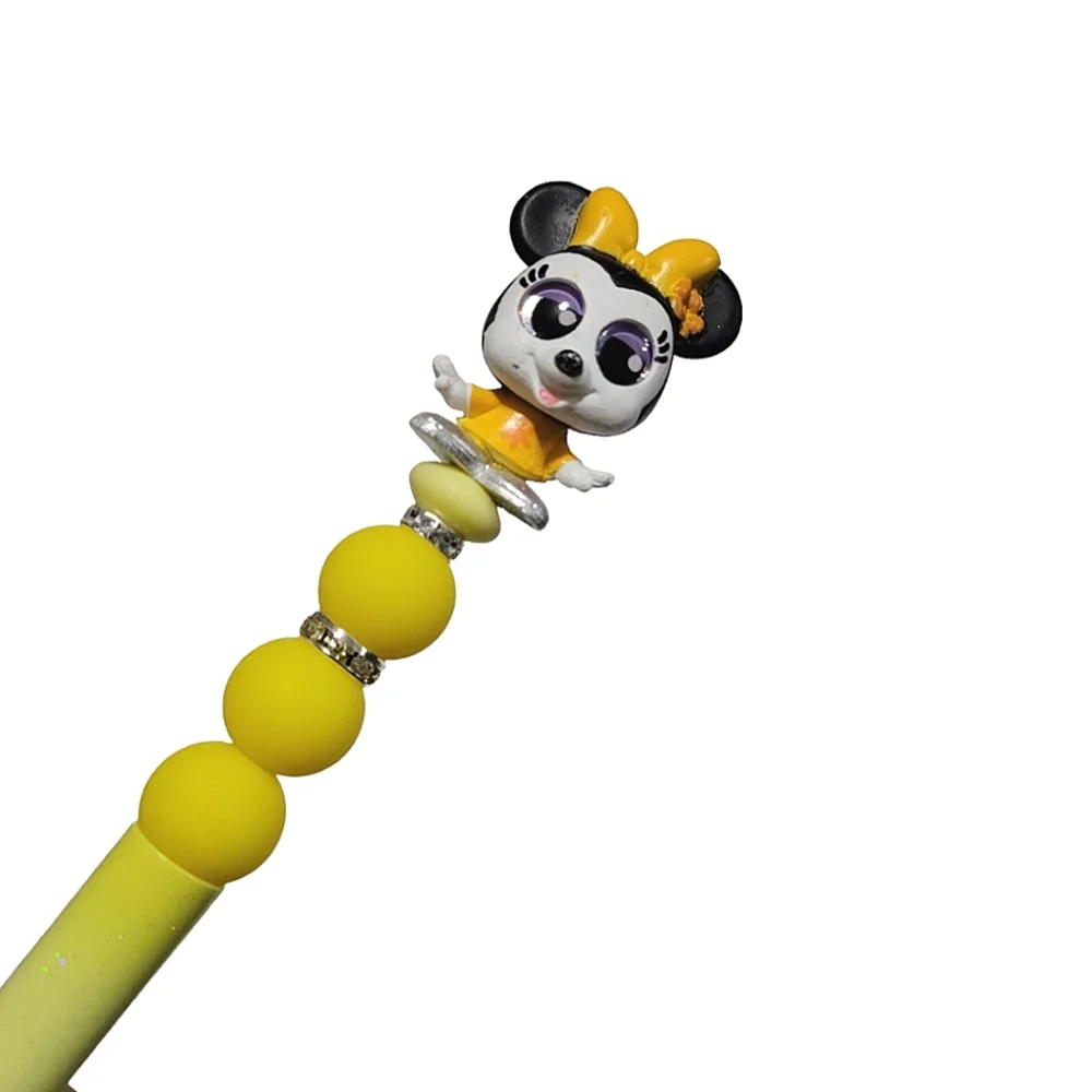 Minnie Mouse Disney Doorables Beaded Ballpoint Twist Pen Topper Yellow